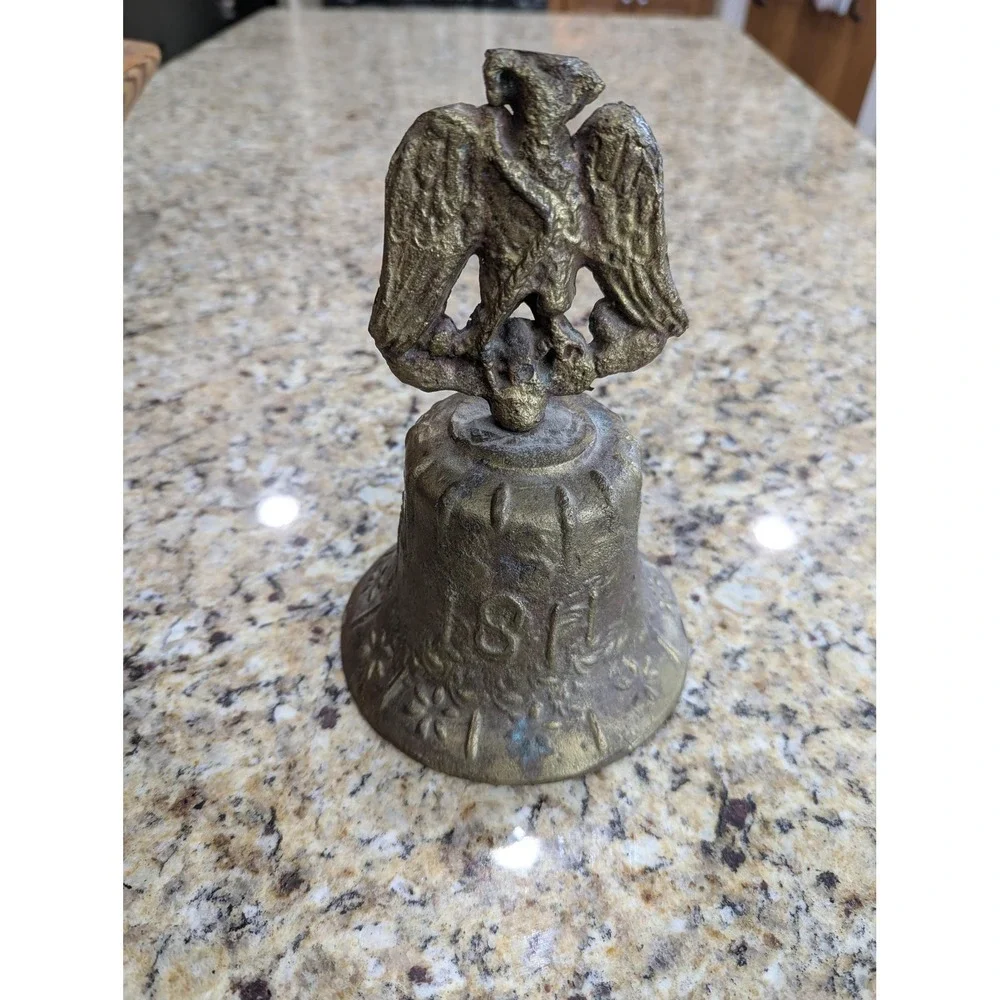 Vintage Mission Bell Gold Mexican Brass Eagle 1811 Decor